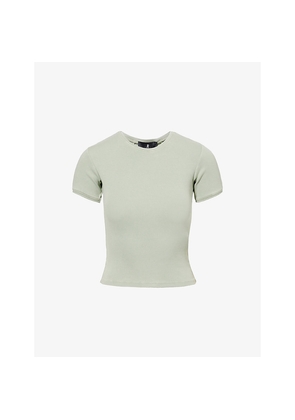 Womens Represent Initial Ribbed Stretch-Cotton T-Shirt