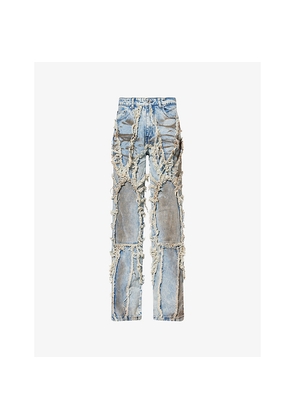 Mens Who Decides War By Ev Bravado Window Frayed Straight-Leg Denim Jeans
