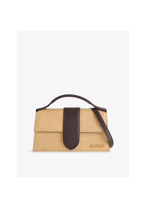 Womens Jacquemus The Large Bambino Raffia-Effect Woven Crossbody Bag