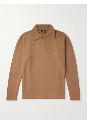 A.P.C. - Manuel Wool Polo Shirt - Men - Brown - S