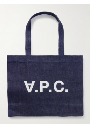 A.P.C. - Daniela Logo-Print Denim Tote Bag - Men - Blue