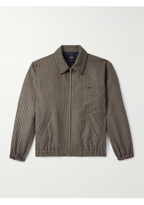 A.P.C. - Gilbert Checked Brushed Wool-Blend Blouson Jacket - Men - Brown - XS