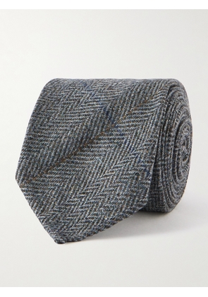 Brioni - 8cm Herringbone Wool and Silk-Blend Tie - Men - Gray