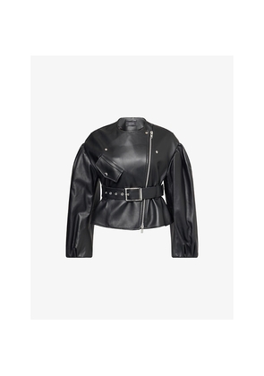 Womens Simone Rocha Sculpted Cropped Leather Jacket