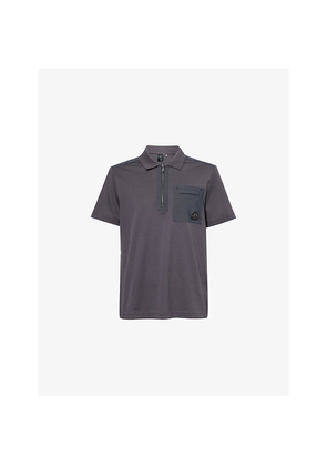 Mens Moose Knuckles Dalon Logo-Plaque Cotton-Jersey Polo Shirt