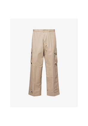 Mens Ami Paris Wide-Leg Cargo Cotton Trousers
