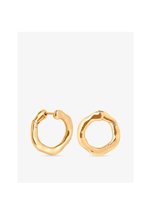 Womens Astrid & Miyu Molten Orbit Large 18ct Yellow Gold-Plated Brass Hoop Earrings