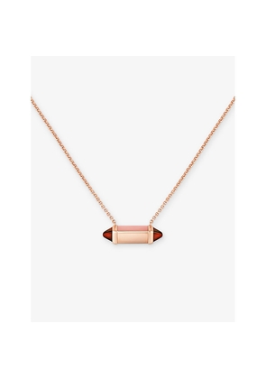 Les Berlingots De Cartier Medium 18ct Rose-Gold, Pink Chalcedony and Garnet Pendant Necklace