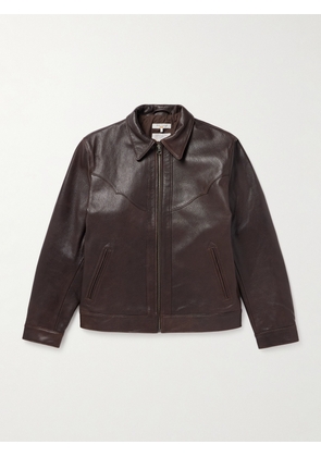 Nudie Jeans - Joppe Full-Grain Leather Western Jacket - Men - Brown - S