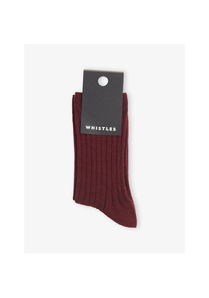 Womens Whistles Classic Ribbed Stretch-Cotton Socks