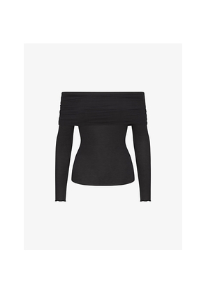 Womens Skims Sheer Modal Off Shoulder Long-Sleeve Jersey Top