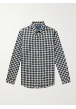 Polo Ralph Lauren - Button-Down Collar Logo-Embroidered Checked Cotton Shirt - Men - Green - M