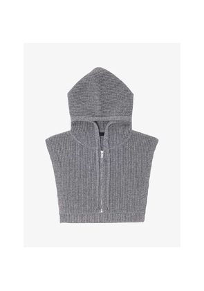 Womens Maje Zip-Up Wool and Cashmere Collar