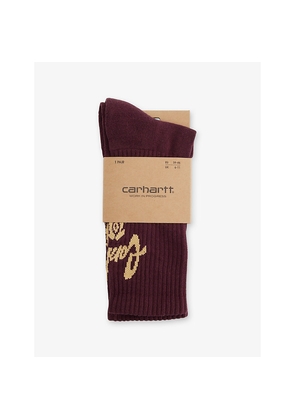 Mens Carhartt WIP Chedda Logo-Print Cotton-Blend Socks