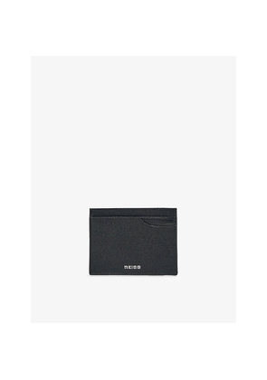 Mens Reiss Hugo Logo-Embossed Leather Card Holder