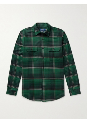 Polo Ralph Lauren - Checked Cotton-Blend Flannel Shirt - Men - Green - M