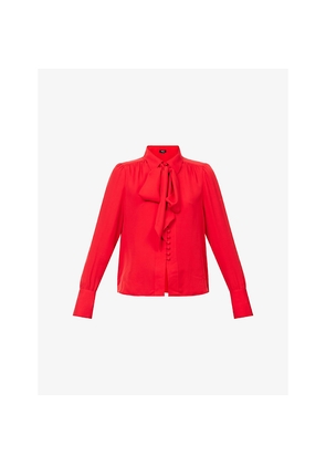 Womens Me And Em Layering Tie Silk Shirt