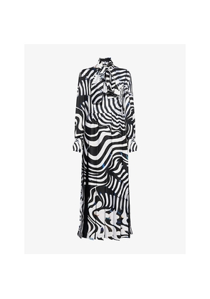 Womens Mary Katrantzou Alexis Zebra-Print Satin Midi Dress