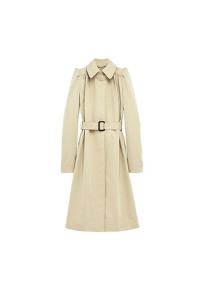 Belted coat with puff sleeves
