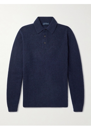 Thom Sweeney - Brushed Cashmere-Blend Polo Shirt - Men - Blue - S