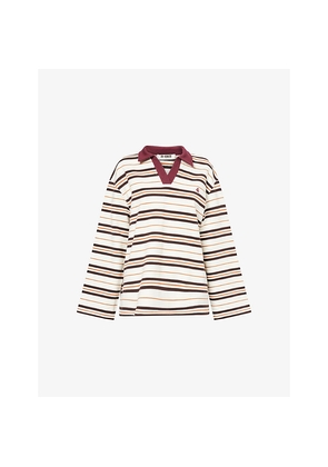 Womens 4th & Reckless Hailey Rugby Stripe Cotton-Jersey Top