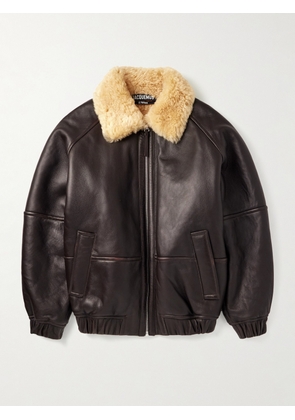 Jacquemus - Le Bombardier Oversized Shearling Bomber Jacket - Men - Brown - IT 46