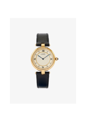 Reselfridges Watches Pre-Loved Cartier Must De Vendome 1980S Gold-Plated Vermeil and Leather Quartz Watch 30mm