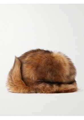 CELINE - Chapka Logo-Debossed Shearling Hat - Men - Brown - S