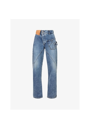 Womens JW Anderson Asymmetric Twisted Waistband Denim Jeans