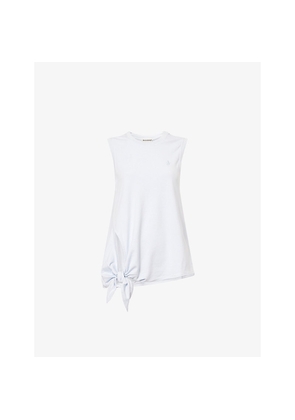 Womens JW Anderson Knotted-Hem Pinstripe Cotton Tank Top