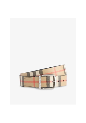 Mens Burberry The Check Leather Belt