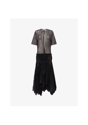 Womens JW Anderson Multi-Layer Woven-Lace Maxi Dress