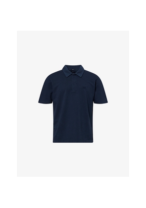 Mens Cp Company Pigment Dyed Short-Sleeves Cotton-Piqué Polo Shirt