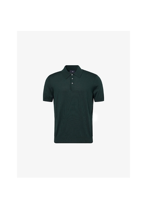 Mens Dunhill Short-Sleeves Regular-Fit Cotton and Silk Polo Shirt