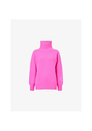 Womens JW Anderson Turtle-Neck Logo-Embroidered Wool Jumper