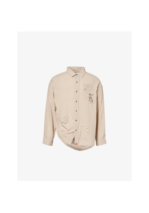 Mens Paly Hollywood Eternal Youth Long-Sleeves Cotton-Poplin Shirt