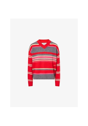 Womens Damson Madder Rene Striped Wool Jumper