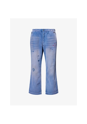 Mens Paly Hollywood Holcity Herringbone Denim Trousers