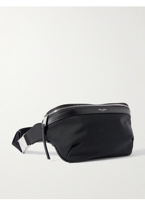 SAINT LAURENT - Leather-Trimmed Canvas Belt Bag - Men - Black