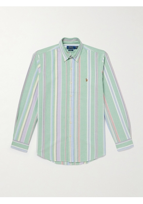 Polo Ralph Lauren - Button-Down Collar Striped Cotton Oxford Shirt - Men - Green - XS