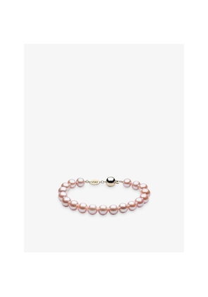 Womens Yoko London Classic 18ct Gold and Pink Freshwater-Pearl Bracelet