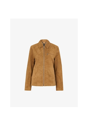 Womens Whistles Kate Regular-Fit Suede Jacket