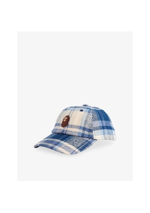 Mens A Bathing Ape Check-Pattern Brand-Embroidered Cotton Baseball Cap