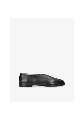 Mens Lemaire Flat Piped Leather Slippers