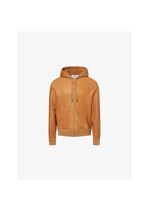 Mens Loewe Reversible Hooded Shearling Jacket