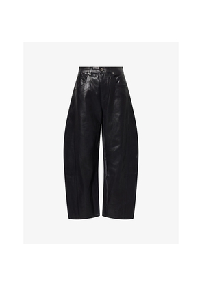 Womens TWP Beryl Barrel-Leg Coated Denim Jeans