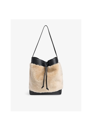 Womens Whistles Sasha Shearling and Leather Tote Bag