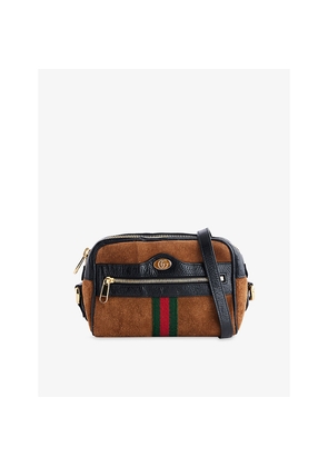 Womens Reselfridges Pre-Loved Gucci Ophidia Mini Suede Cross-Body Bag