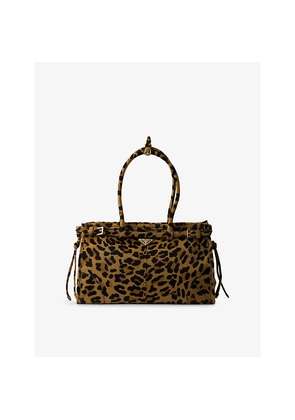 Womens Prada Bonnie Large Printed Leather Handbag