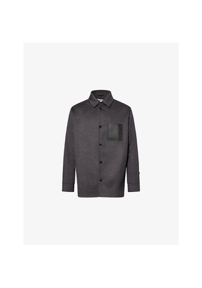 Mens Loewe Leather-Pocket Relaxed-Fit Wool and Cashmere Overshirt